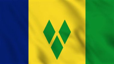 Saint Vincent ve Grenadines 'in sallanan bayrağının döngülü arka plan animasyonu