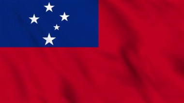 Samoa 'nın sallanan bayrağının döngülü arkaplan canlandırması