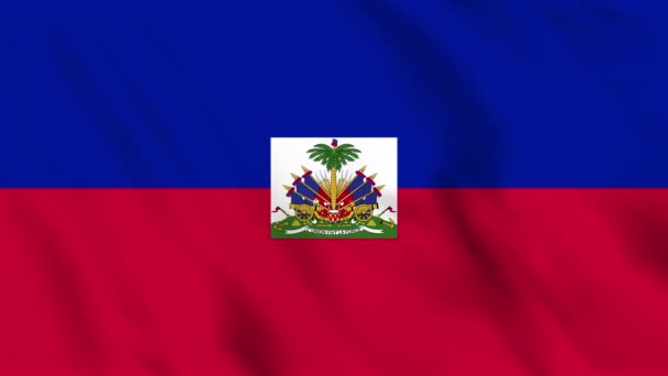 Animasi Latar Belakang Yang Dipinjamkan Dari Bendera Haiti Yang Melambai — Stok Video