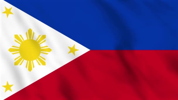 Pętla Animacja Tła Falującej Flagi Filipin — Wideo stockowe