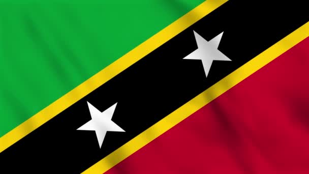 Animação Fundo Loop Bandeira Ondulante São Cristóvão Nevis — Vídeo de Stock