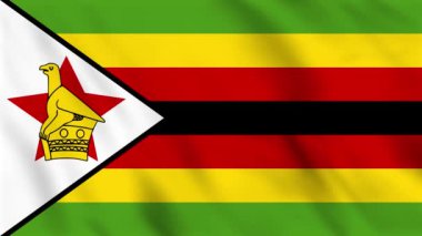 Zimbabwe 'nin sallanan bayrağının döngülü arka plan animasyonu
