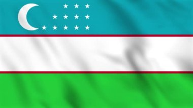 Özbekistan 'ın sallanan bayrağının döngülü arkaplan canlandırması