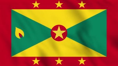 Grenada 'nın sallanan bayrağının döngülü arkaplan canlandırması