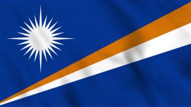 Marshall Adaları 'nın sallanan bayrağının döngülü arka plan animasyonu