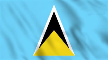 Saint Lucia 'nın sallanan bayrağının döngülü arka plan animasyonu