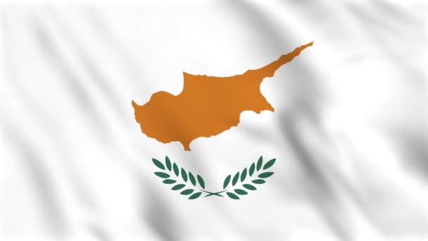 Циклическая Фоновая Анимация Размахивающего Флагом Кипра — стоковое видео