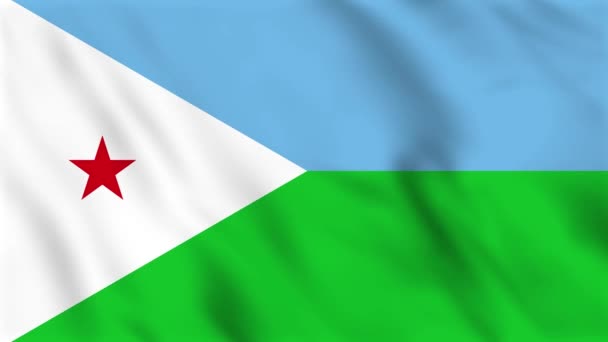 Animação Fundo Loop Bandeira Ondulante Djibouti — Vídeo de Stock