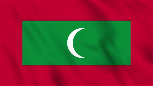 Animação Fundo Loop Bandeira Ondulante Maldivas — Vídeo de Stock