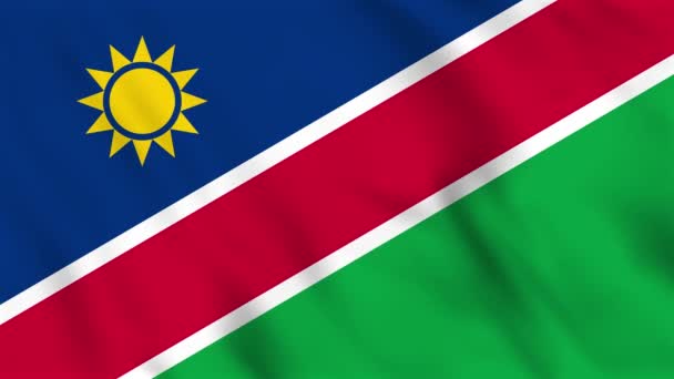 Animazione Loop Dello Sfondo Della Bandiera Sventolante Della Namibia — Video Stock