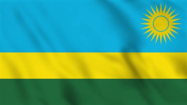 Animace Smyčky Pozadí Vlnící Vlajky Rwandy — Stock video