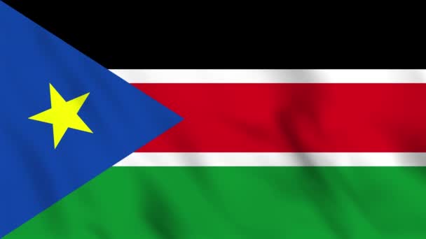 南苏丹挥动国旗的环状背景动画 — 图库视频影像