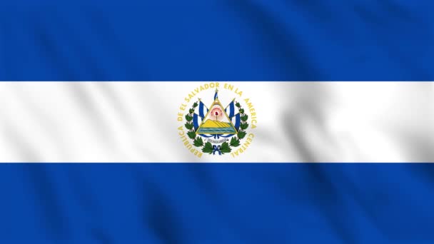 Animace Smyčky Pozadí Vlnící Vlajky Salvadoru — Stock video
