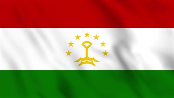 Animação Fundo Loop Bandeira Ondulante Tajiquistão — Vídeo de Stock