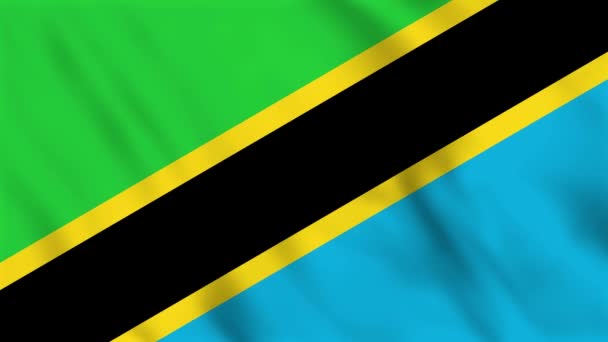 Animace Smyčky Pozadí Vlnící Vlajky Tanzanie — Stock video