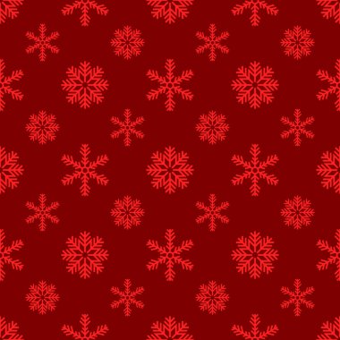 Kar taneleri pürüzsüz desen kırmızı arkaplan.