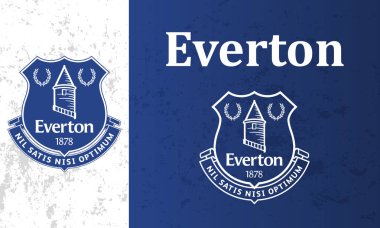 Grunge tarzı arka planda Everton futbol kulübünün vektör logosu.