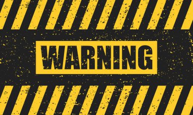Siyah arkaplanda soyut grunge sarı uyarı işareti.