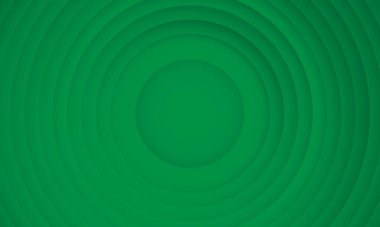 Yeşil arkaplanda gölgeli soyut daire katmanları.