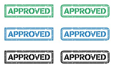 Vektör renkli grunge pulları seti onaylandı.