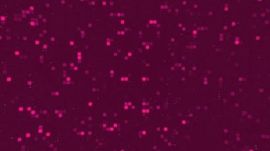 Pembe kare blok teknolojisinin animasyonuna sahip soyut pikselli sanat videosu arkaplanı.