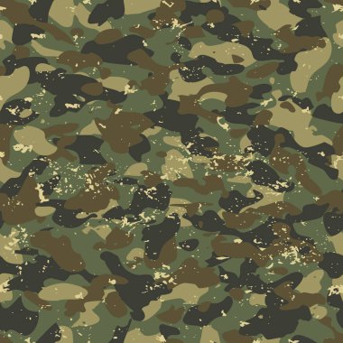 Askeri grunge kamuflaj vektörü kusursuz desen yeşil.