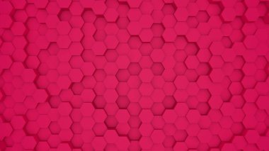 Soyut pembe modern mimari. Duvarında pembe altıgen olan 3D arkaplan..