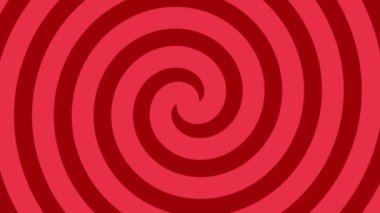 Döngülü kırmızı spiralin düz animasyonu mesafeye doğru gidiyor.