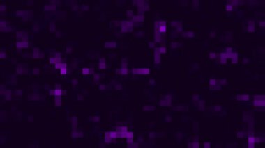Mor parlayan karelerin arka plan animasyonu soyut dijital teknolojiye çevriliyor