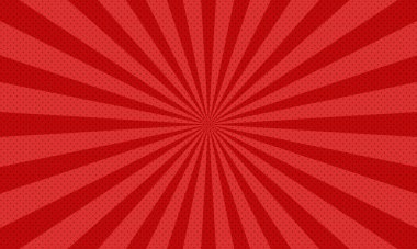 Çizgi film tarzında kırmızı gradyan pop sanat arkaplanı