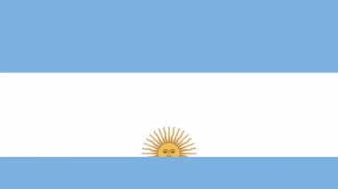 Düz bir 2D Arjantin bayrağının görünüp kayboluşunun animasyonu