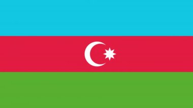 Düz bir bayrak olan 2D Azerbaycan 'ın görünüp kayboluşunun animasyonu