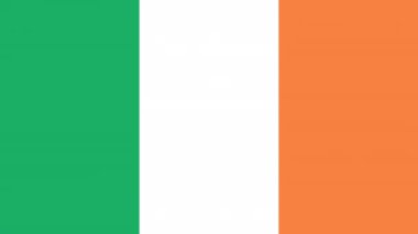 Düz bir bayrak olan 2D İrlanda 'nın görünüp kayboluşunun animasyonu