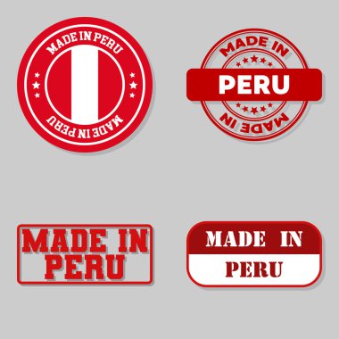 Peru 'da bayraklı dört pul.