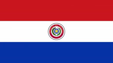Düz bir 2D Paraguay bayrağının görünüp kayboluşunun animasyonu