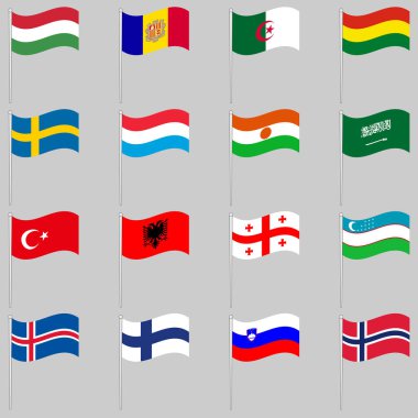 Büyük sallanan bayraklar vektör ilüstratörü