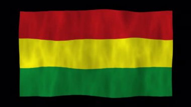 3D Bolivya bayrağının alfa kanalı ile döngü canlandırması