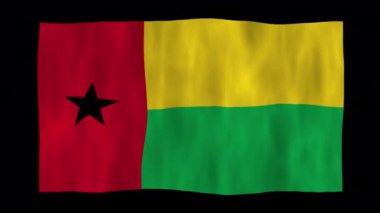 3D Gine-Bissau bayrağının alfa kanalı ile döngü oluşturulması