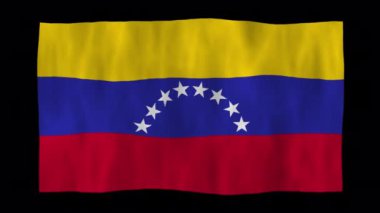 3D Venezuela bayrağını alfa kanallı dalgalandırma animasyonu