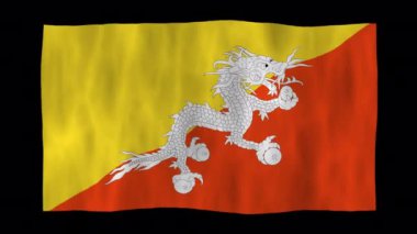 3D Bhutan bayrağının alfa kanalı ile döngü oluşturulması