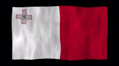 3D Malta bayrağını alfa kanalıyla sallayarak döndürme canlandırması