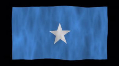 3D Somali bayrağını alfa kanallı dalgalandırma animasyonu