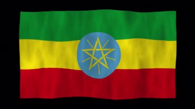 3D Etiyopya bayrağını alfa kanallı sallayarak döndürme canlandırması