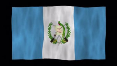 3D Guatemala bayrağının alfa kanalı ile döngü oluşturulması