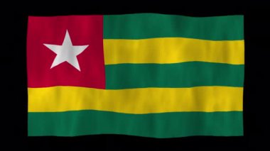 3D Togo bayrağını alfa kanallı dalgalandırma animasyonu