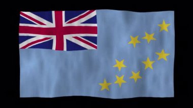 3D Tuvalu bayrağını alfa kanallı sallayarak döndürme animasyonu