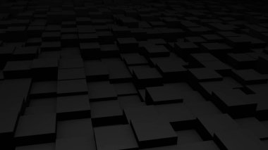 Soyut perspektif modern mimari arka planda duvarda siyah küpler