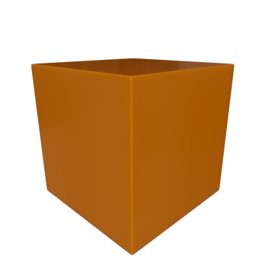 Şeffaf arkaplan PNG üzerinde izole edilmiş turuncu küp perspektif