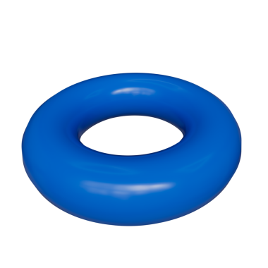 Şeffaf arkaplan PNG üzerinde izole edilmiş mavi torus