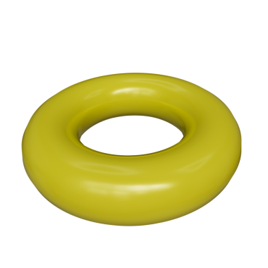 Şeffaf arkaplan PNG üzerinde izole edilmiş sarı torus